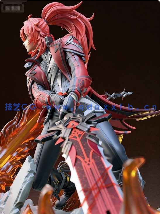 [独立角色] Diluc迪卢克Diluc原神游戏角色雕塑3D打印模型(图2)