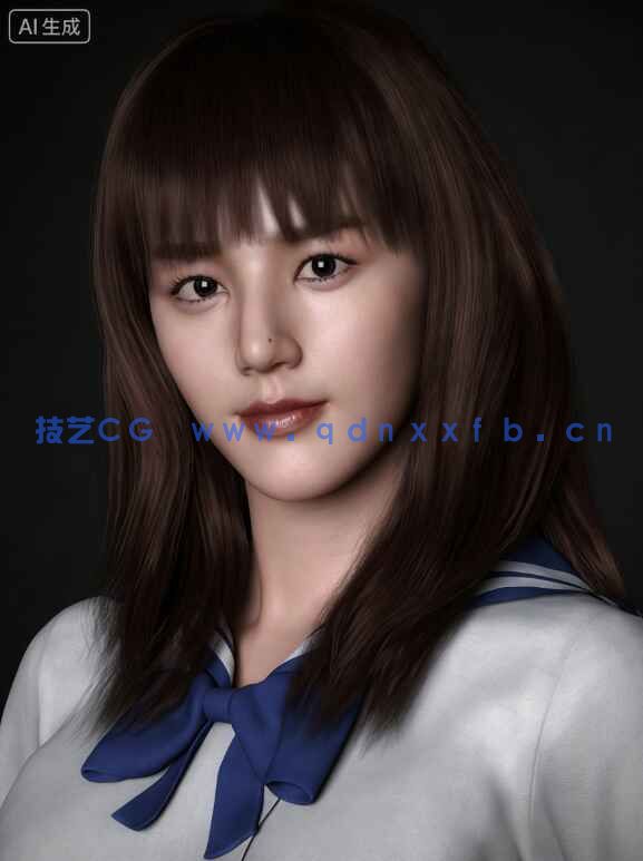 [独立角色] 亚洲短发女孩高清角色3D模型合集(图2)