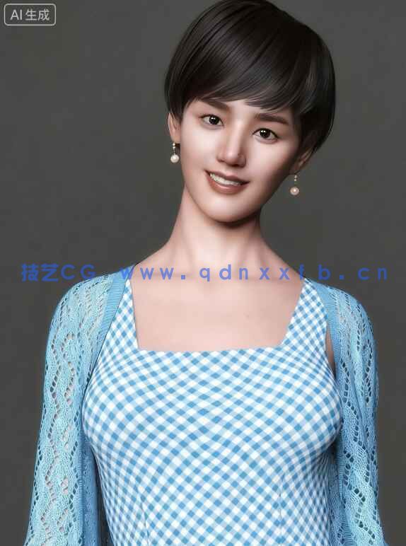 [独立角色] 亚洲短发女孩高清角色3D模型合集(图6)