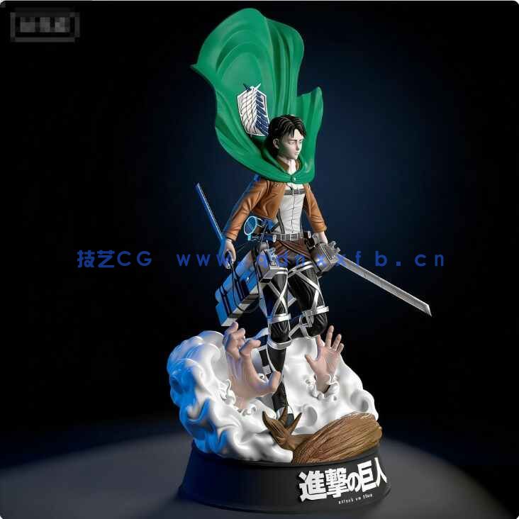 [独立角色] 利威尔阿克曼飞天斗篷《进击的巨人》动漫角色雕塑3D打印模型(图3)