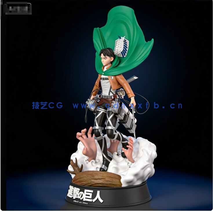 [独立角色] 利威尔阿克曼飞天斗篷《进击的巨人》动漫角色雕塑3D打印模型(图2)