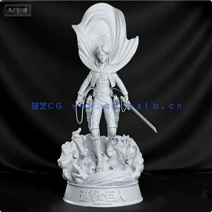 [独立角色] 利威尔阿克曼飞天斗篷《进击的巨人》动漫角色雕塑3D打印模型(图8)