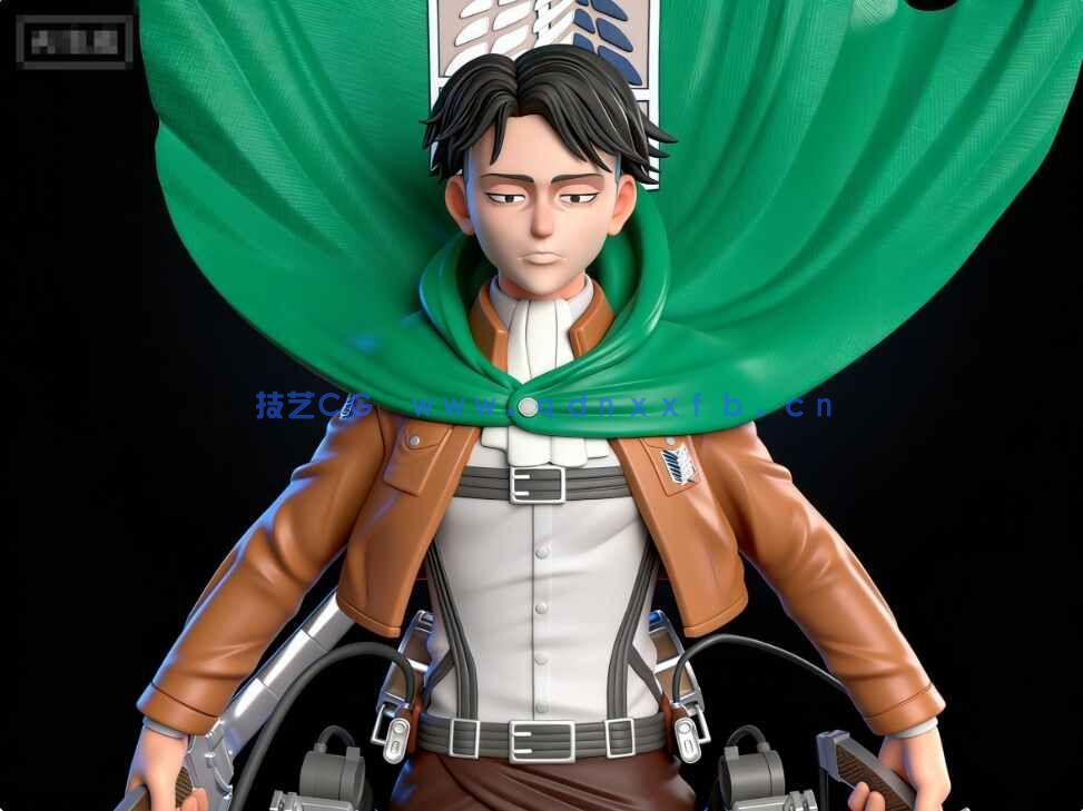 [独立角色] 利威尔阿克曼飞天斗篷《进击的巨人》动漫角色雕塑3D打印模型(图6)