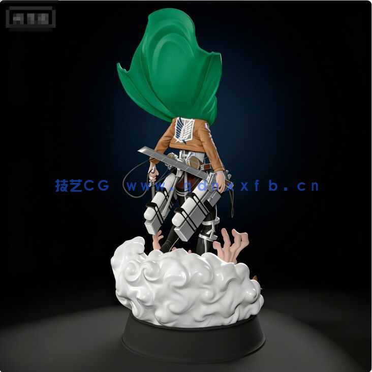 [独立角色] 利威尔阿克曼飞天斗篷《进击的巨人》动漫角色雕塑3D打印模型(图4)