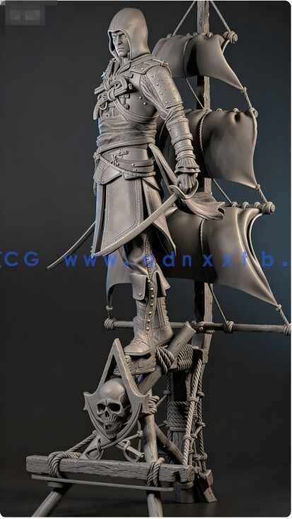 [独立角色] 刺客信条游戏角色雕塑3D打印模型(图3)