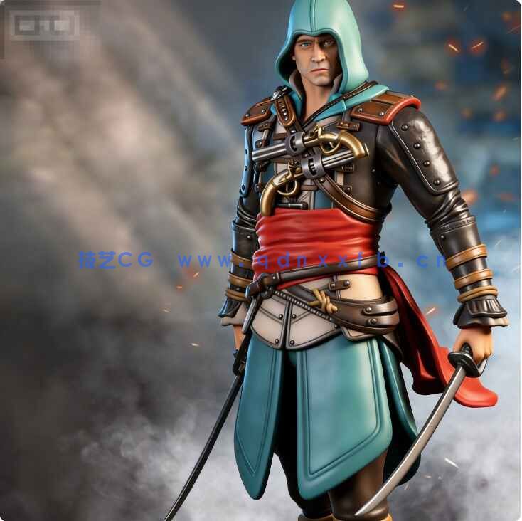 [独立角色] 刺客信条游戏角色雕塑3D打印模型(图1)