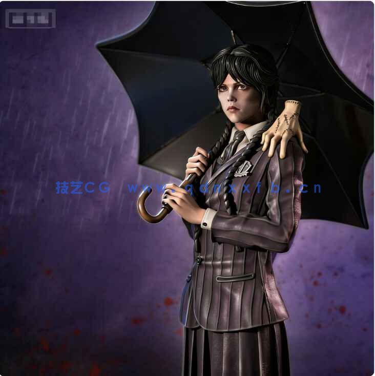 [独立角色] 亚当斯一家影视角色星期三雕塑3D打印模型(图1)