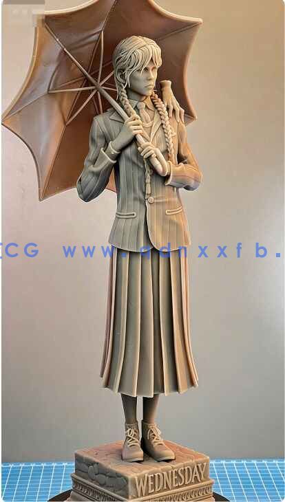 [独立角色] 亚当斯一家影视角色星期三雕塑3D打印模型(图5)