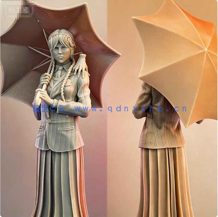 [独立角色] 亚当斯一家影视角色星期三雕塑3D打印模型(图2)