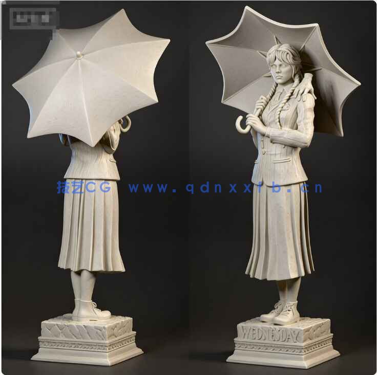 [独立角色] 亚当斯一家影视角色星期三雕塑3D打印模型(图4)