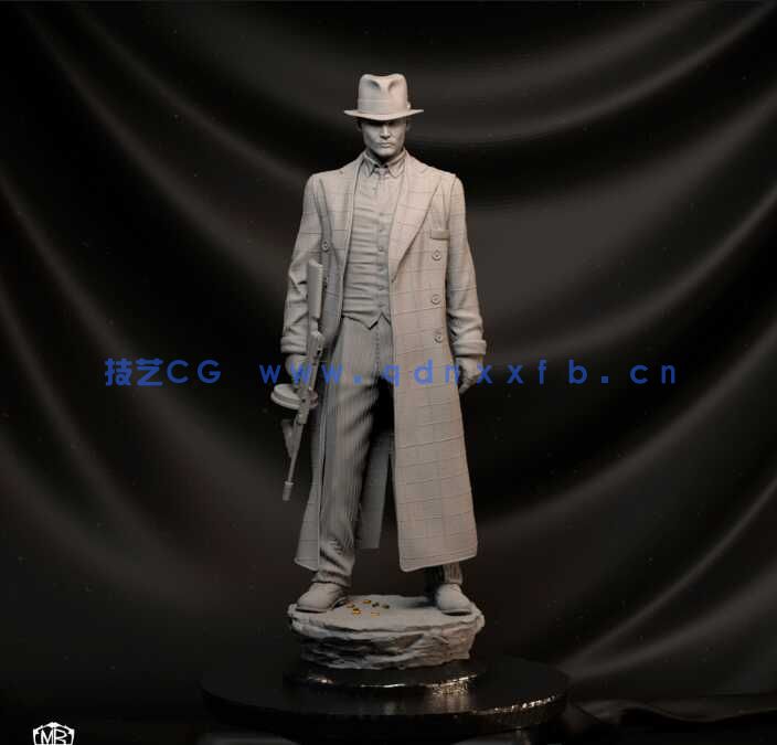 [独立角色] 公众之敌影视角色约翰尼德普雕塑3D打印模型(图6)