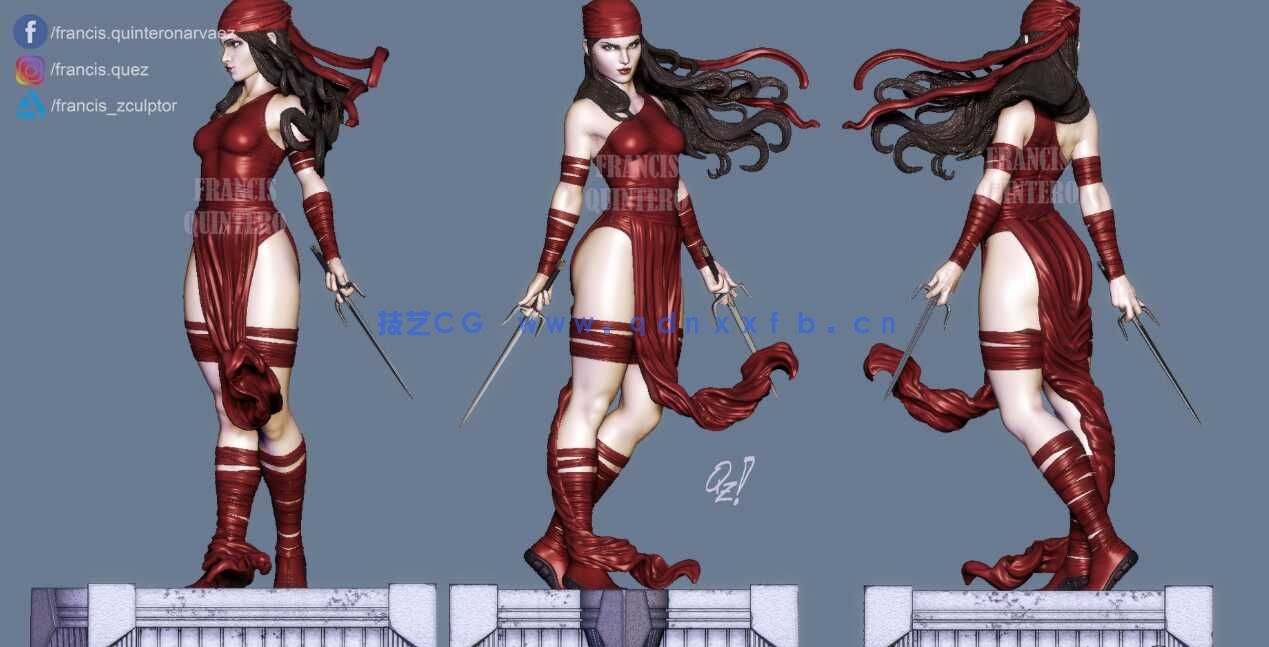 [独立角色] 艾丽卡漫威影视动漫角色雕塑3D打印模型(图5)