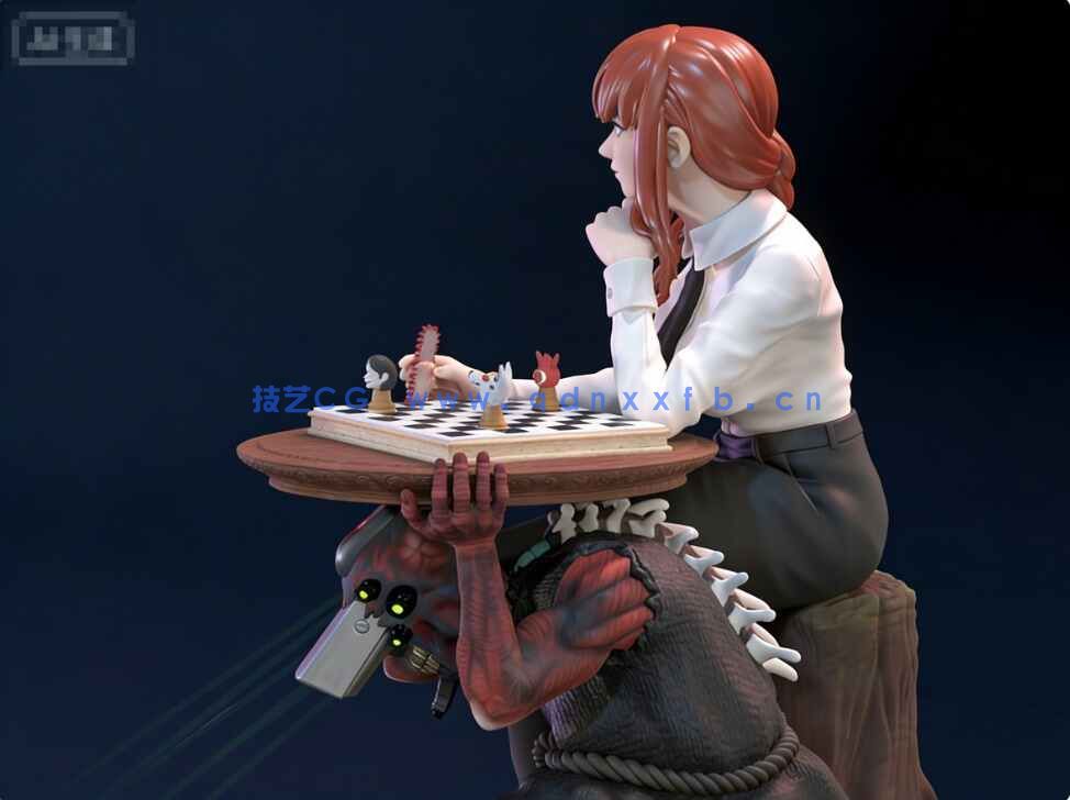 [独立角色] 玛奇玛Makima链锯人动漫角色雕塑3D打印模型(图3)