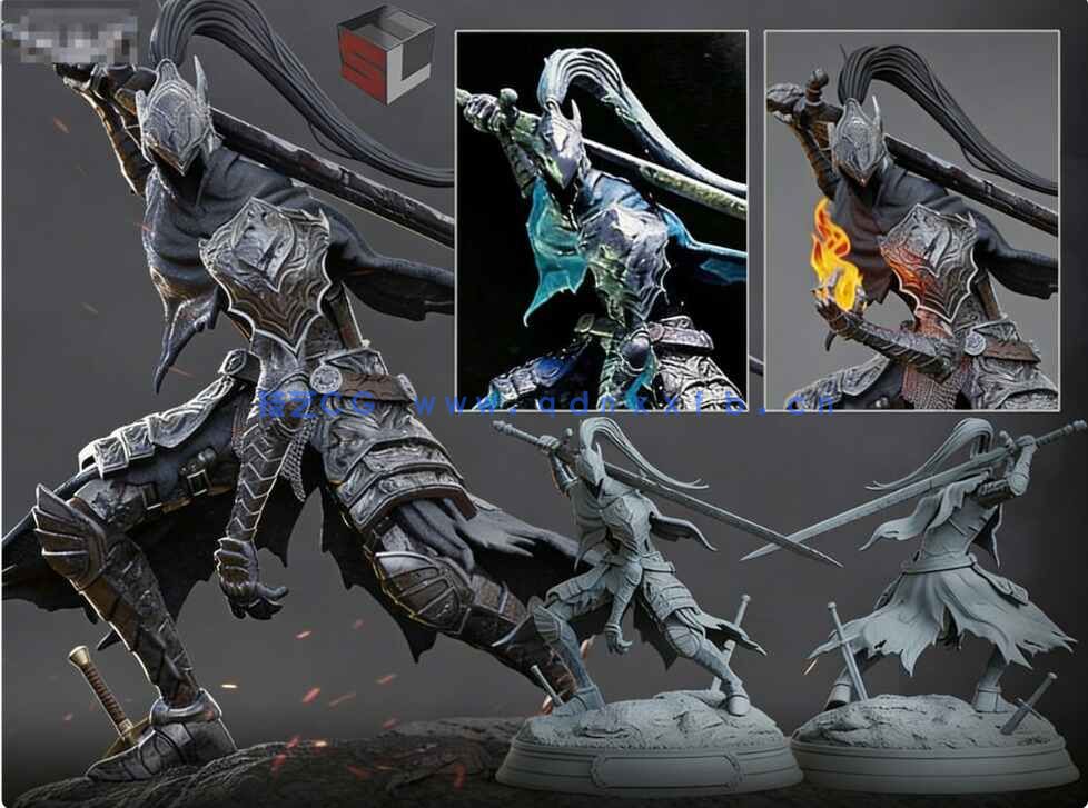 [独立角色] 亚尔特留斯黑暗之魂游戏角色雕塑3D打印模型(图1)