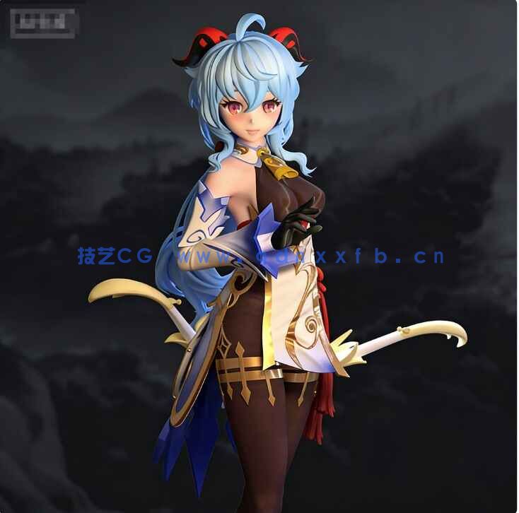 [独立角色] 甘雨原神游戏角色雕塑3D打印模型(图1)