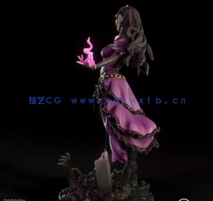 [独立角色] 万智牌游戏角色莉莲娜维斯雕塑3D打印模型(图6)