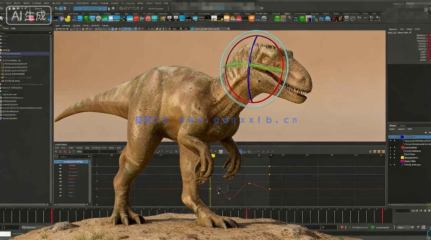 【中文字幕】Maya恐龙大型掠食型动物动画实例制作视频教程(图2)