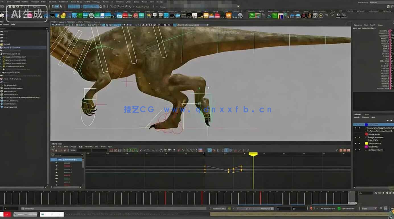 【中文字幕】Maya恐龙大型掠食型动物动画实例制作视频教程(图4)