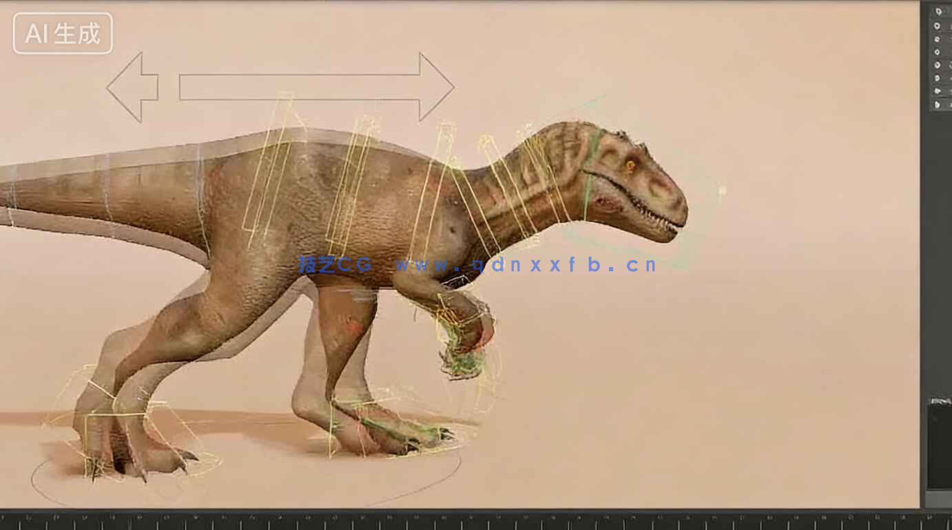 【中文字幕】Maya恐龙大型掠食型动物动画实例制作视频教程(图6)