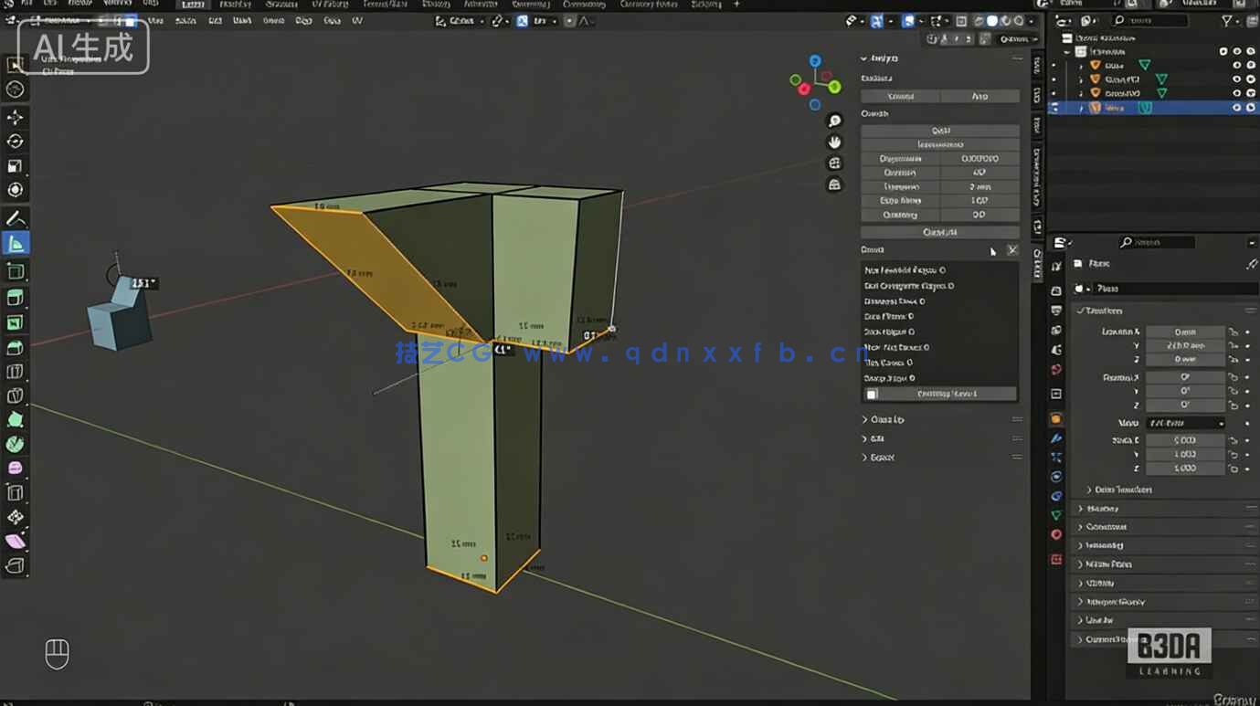 【中文字幕】Blender建筑工程与3D打印精准建模视频教程(图10)