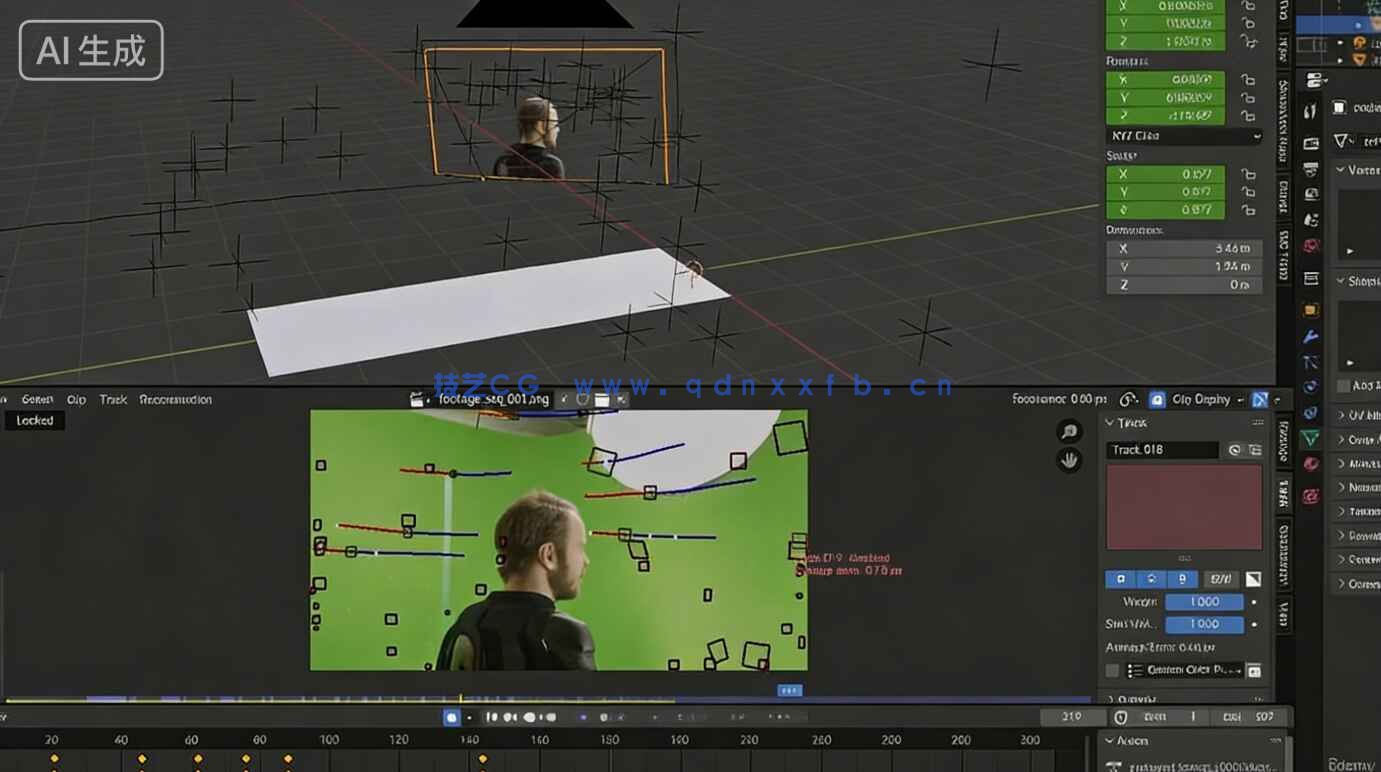 【中文字幕】Blender与AE绿幕实拍素材无缝融合3D场景技术视频教程(图3)