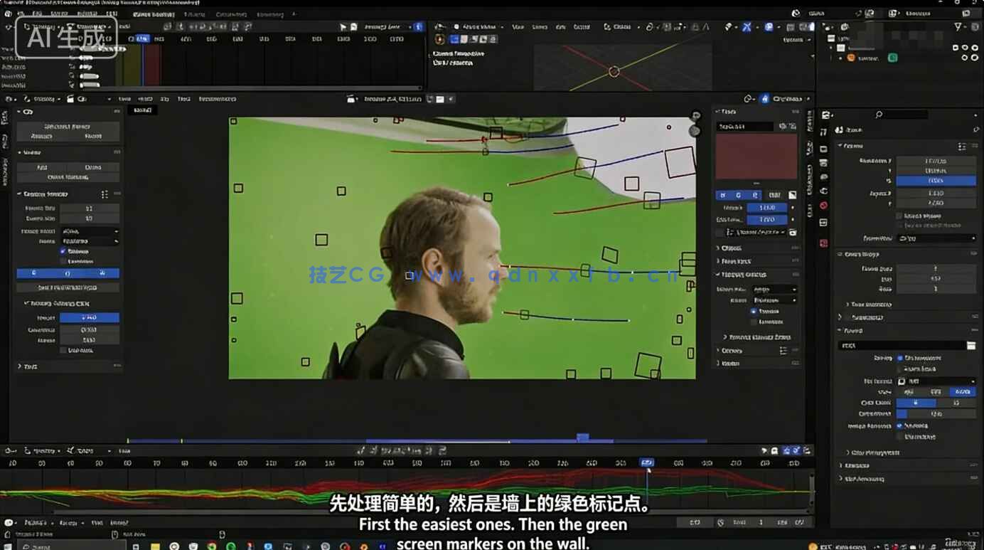 【中文字幕】Blender与AE绿幕实拍素材无缝融合3D场景技术视频教程(图5)