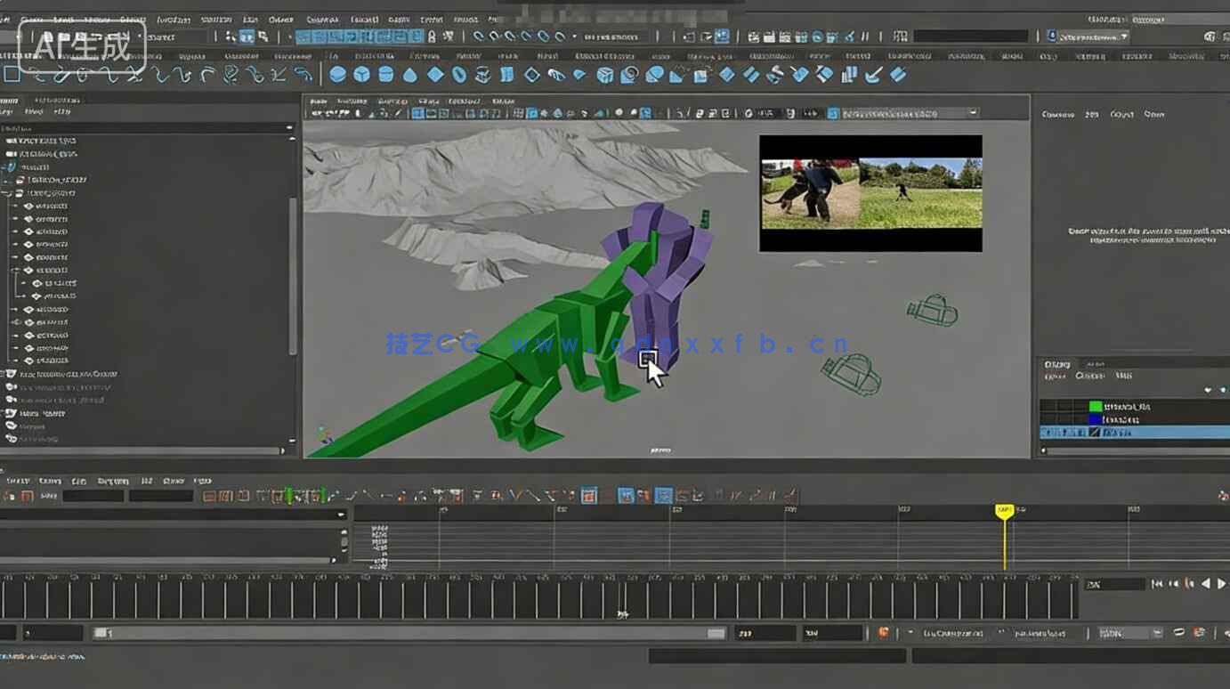 【中文字幕】Maya超级怪兽复杂战斗动画镜头制作视频教程(图7)