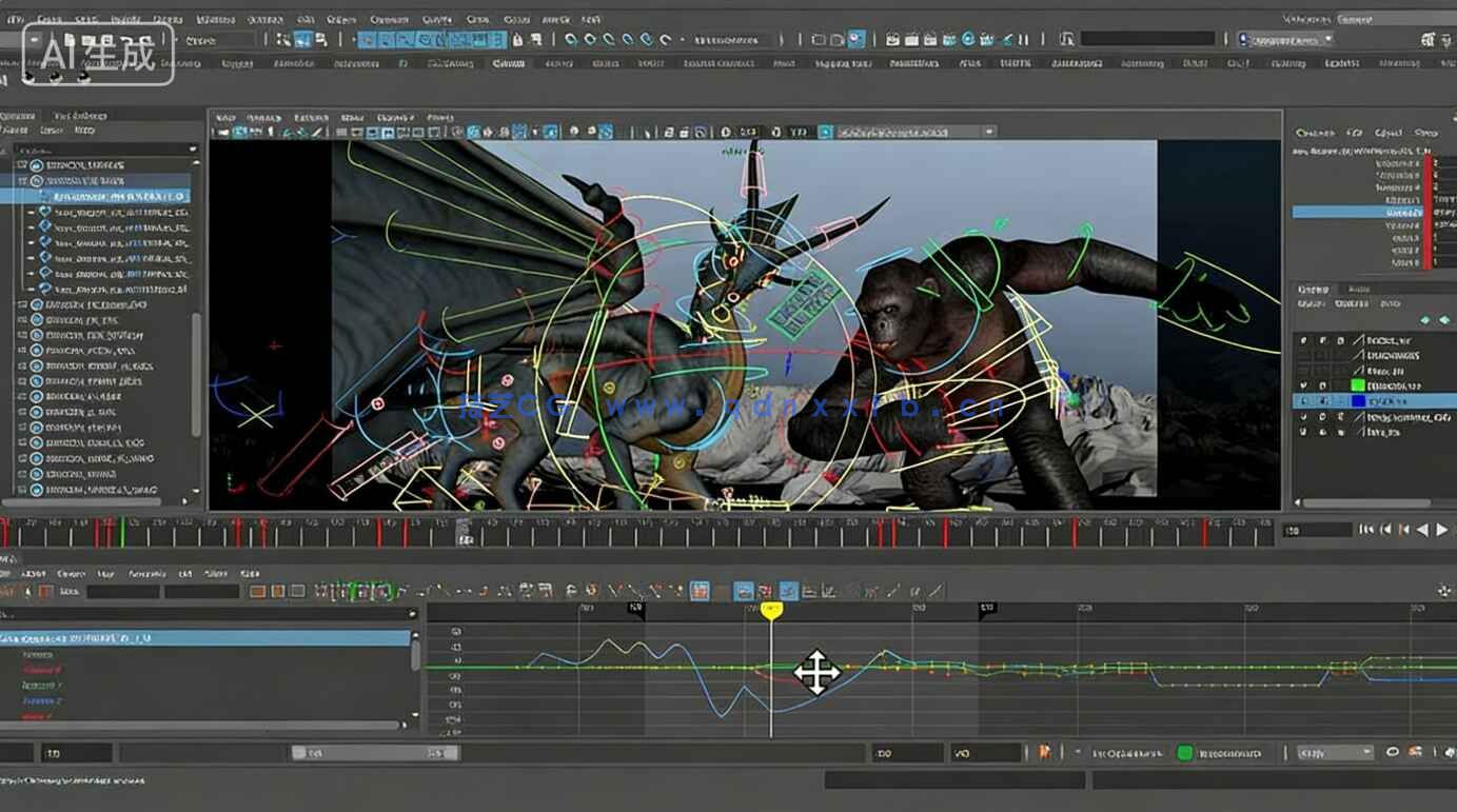【中文字幕】Maya超级怪兽复杂战斗动画镜头制作视频教程(图3)
