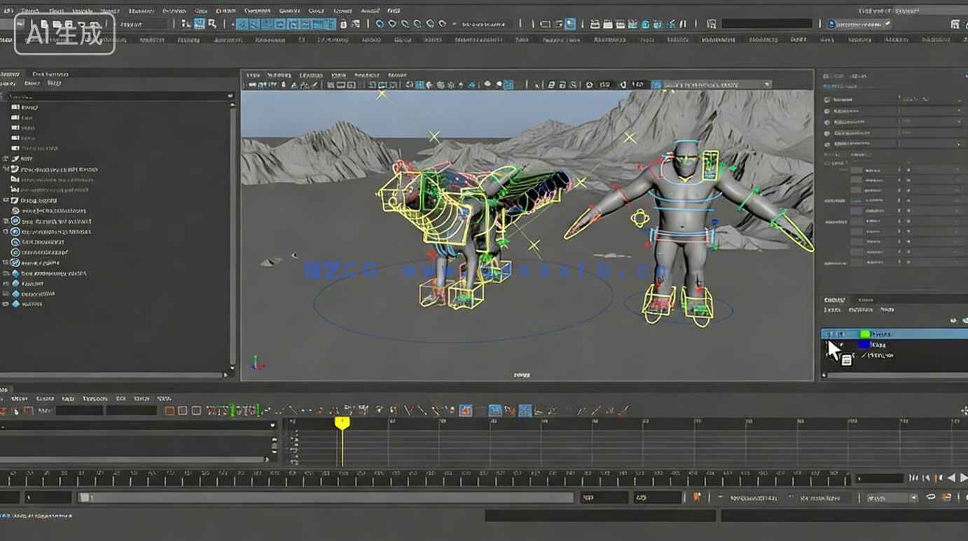 【中文字幕】Maya超级怪兽复杂战斗动画镜头制作视频教程(图9)