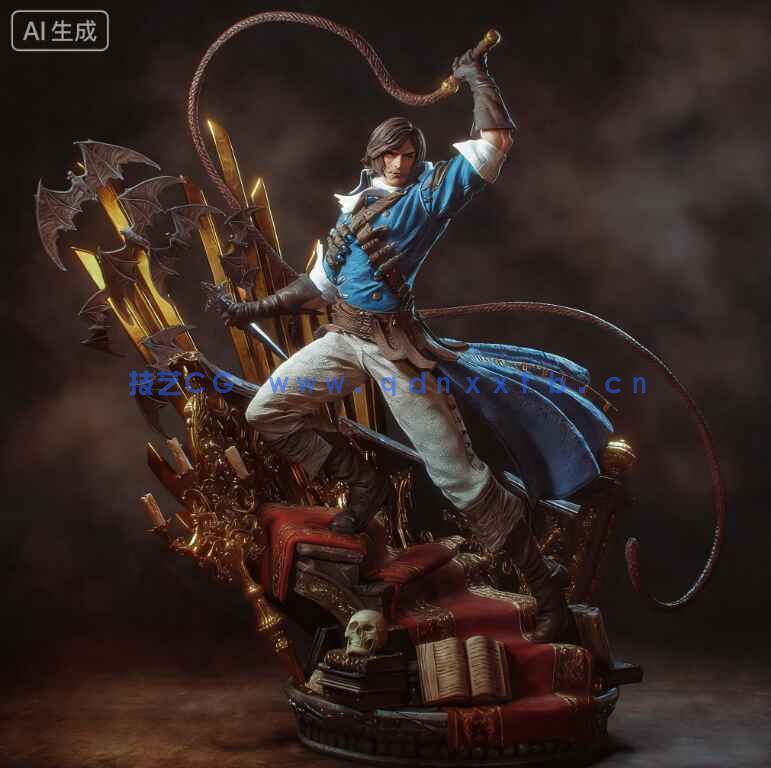 里希特·贝尔蒙特Richter Belmont《恶魔城》游戏角色雕刻手办(图1)