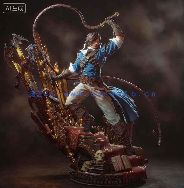 里希特·贝尔蒙特Richter Belmont《恶魔城》游戏角色雕刻手办(图2)