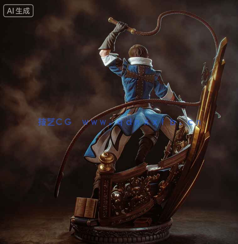 里希特·贝尔蒙特Richter Belmont《恶魔城》游戏角色雕刻手办(图5)