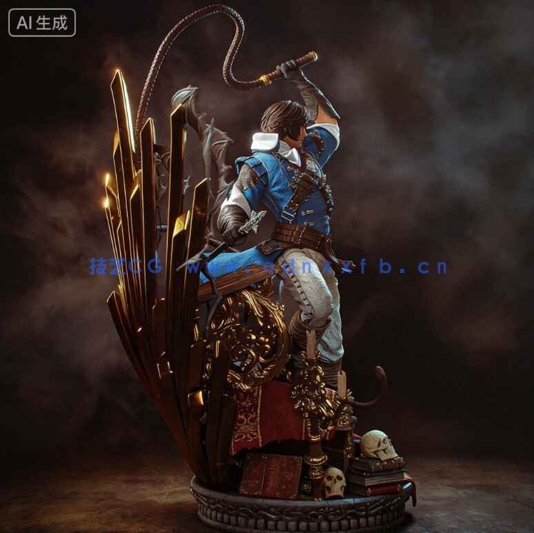 里希特·贝尔蒙特Richter Belmont《恶魔城》游戏角色雕刻手办(图3)