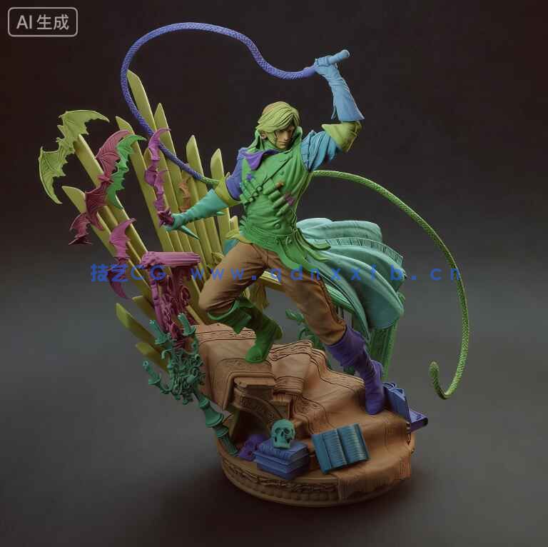 里希特·贝尔蒙特Richter Belmont《恶魔城》游戏角色雕刻手办(图9)