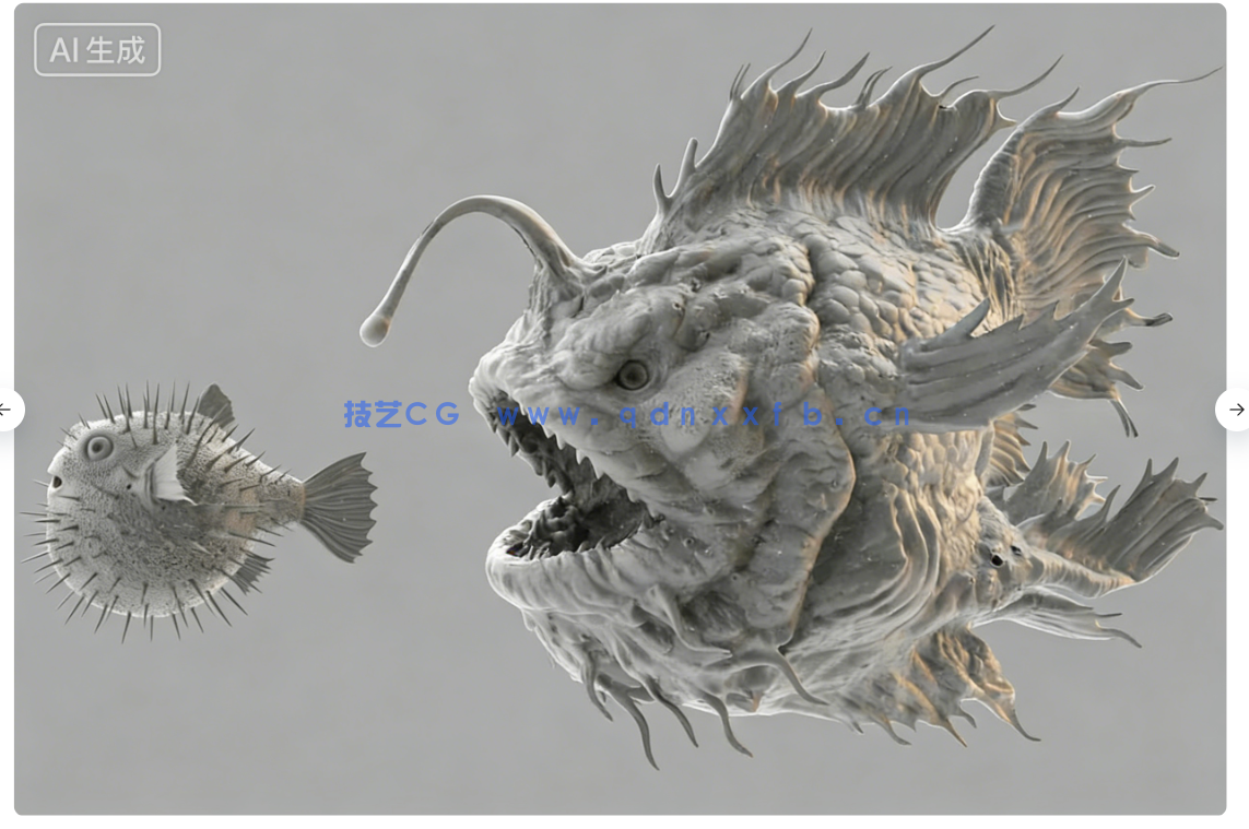 40款海洋生物手工雕刻VDM笔刷ZBrush与lender套件(图3)