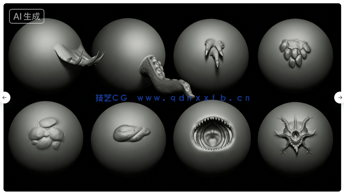 40款海洋生物手工雕刻VDM笔刷ZBrush与lender套件(图8)