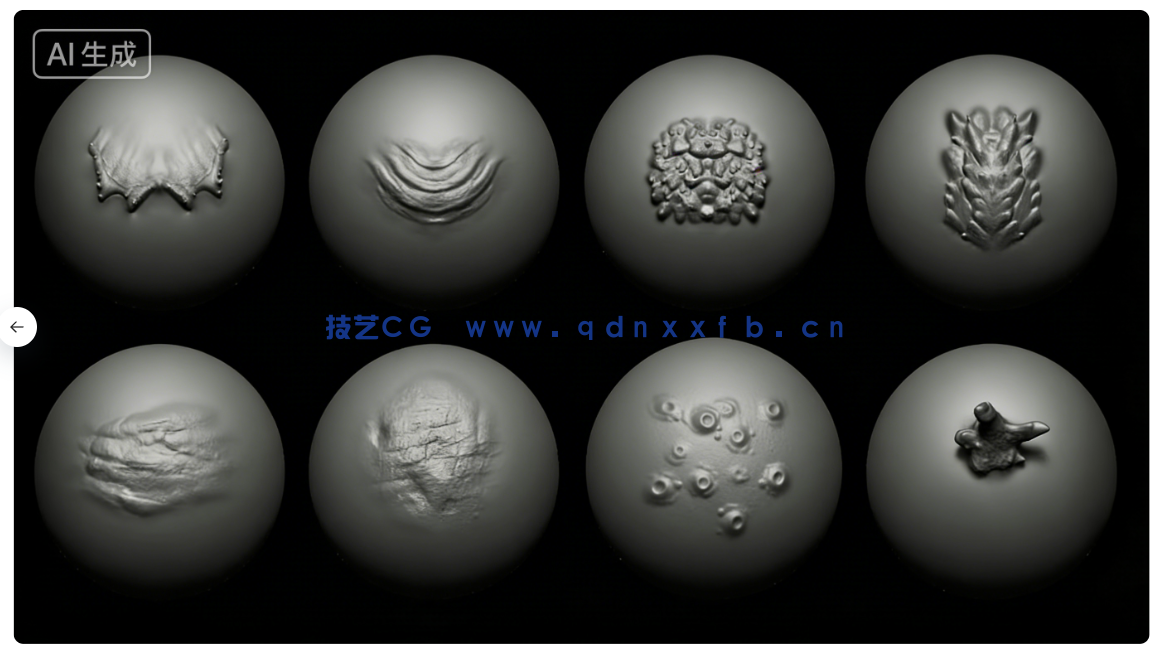 40款海洋生物手工雕刻VDM笔刷ZBrush与lender套件(图9)