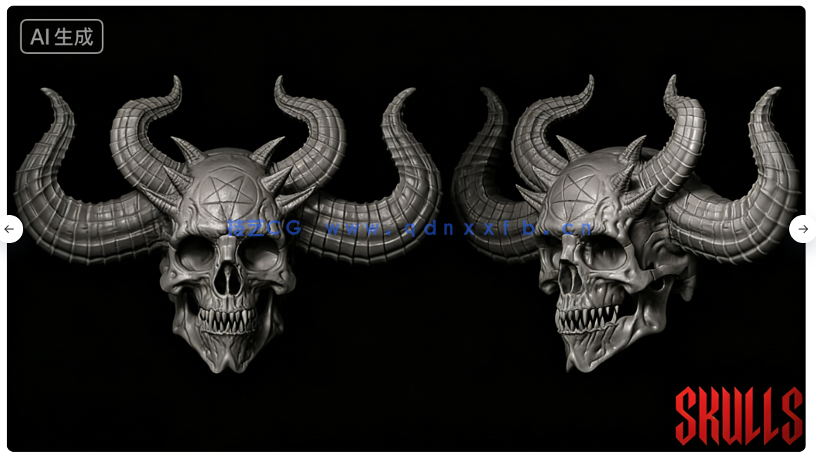 45款地狱恶魔黑暗领主等邪恶生物手工雕刻VDM笔刷ZBrush与lender套件(图5)