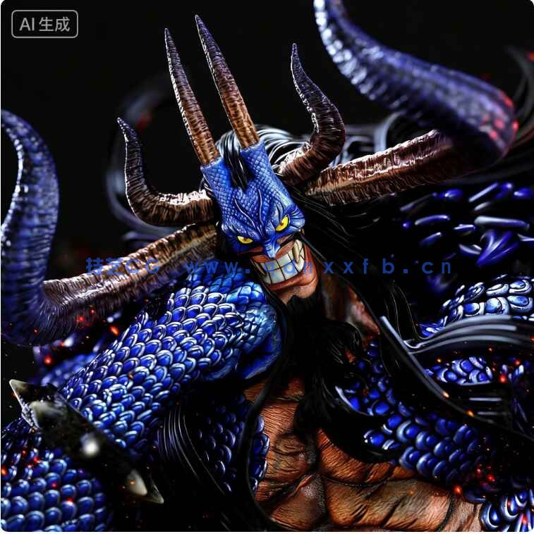 凯多Kaido坐姿《海贼王》动漫角色雕刻手办3D打印模型(图3)