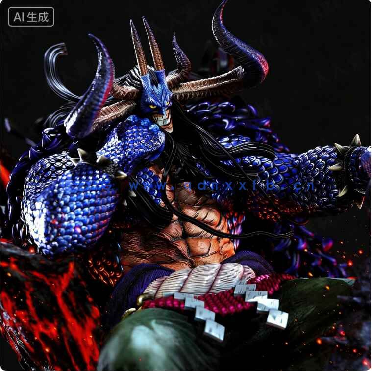 凯多Kaido坐姿《海贼王》动漫角色雕刻手办3D打印模型(图4)