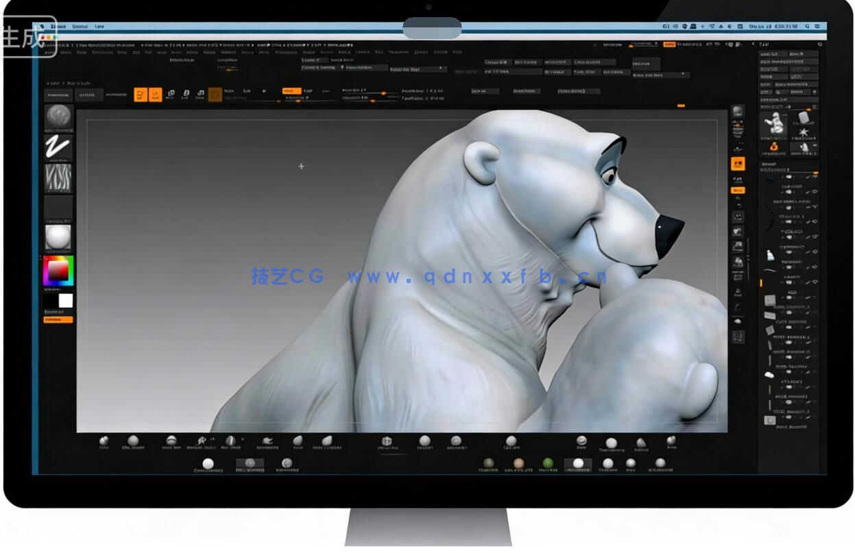 【中文字幕】ZBrush迪斯尼卡通熊角色雕刻大师级训练视频教程(图5)