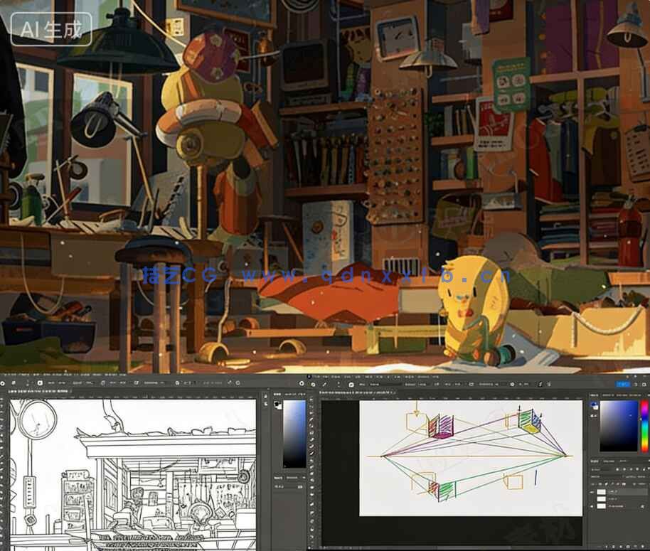 【中文字幕】概念环境设计透视原理技巧视频教程(图8)