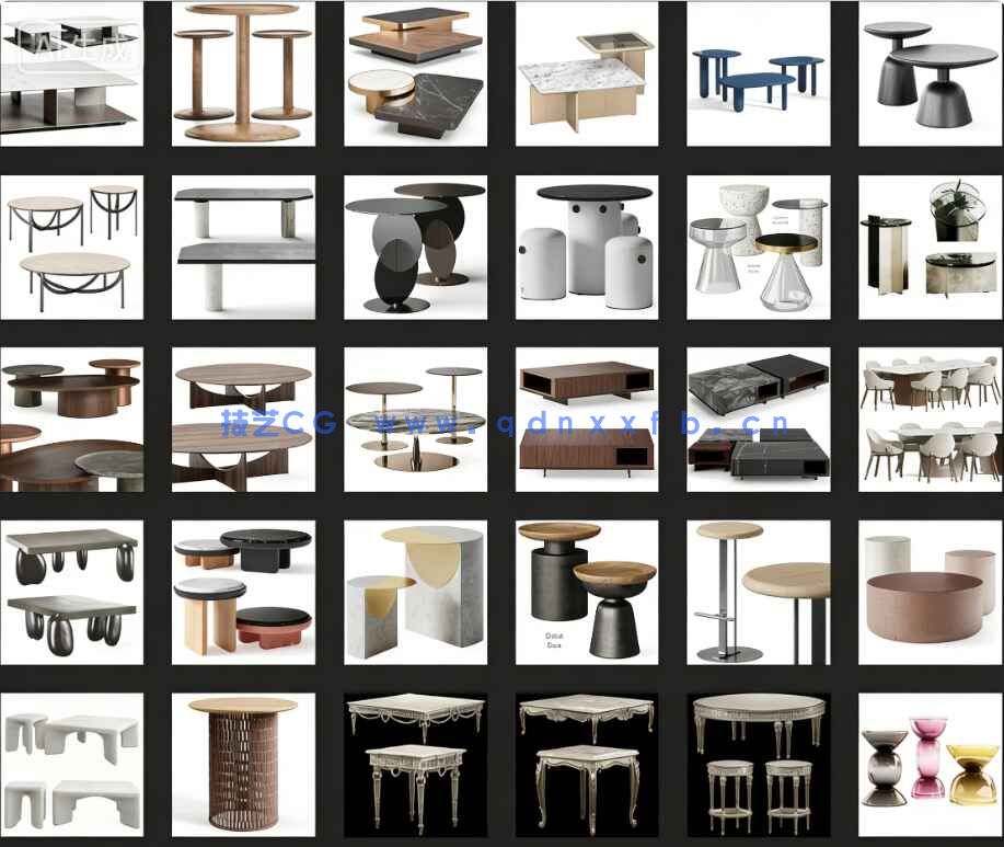 3dsky茶几 边几高质量模型600个(图3)