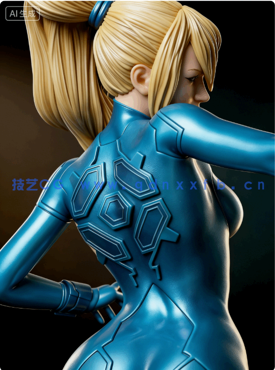 [3D打印人物] 萨姆斯·艾仁Samus Aran战斗姿势《银河战士》游戏角色雕刻手办3D打印模型(图8)