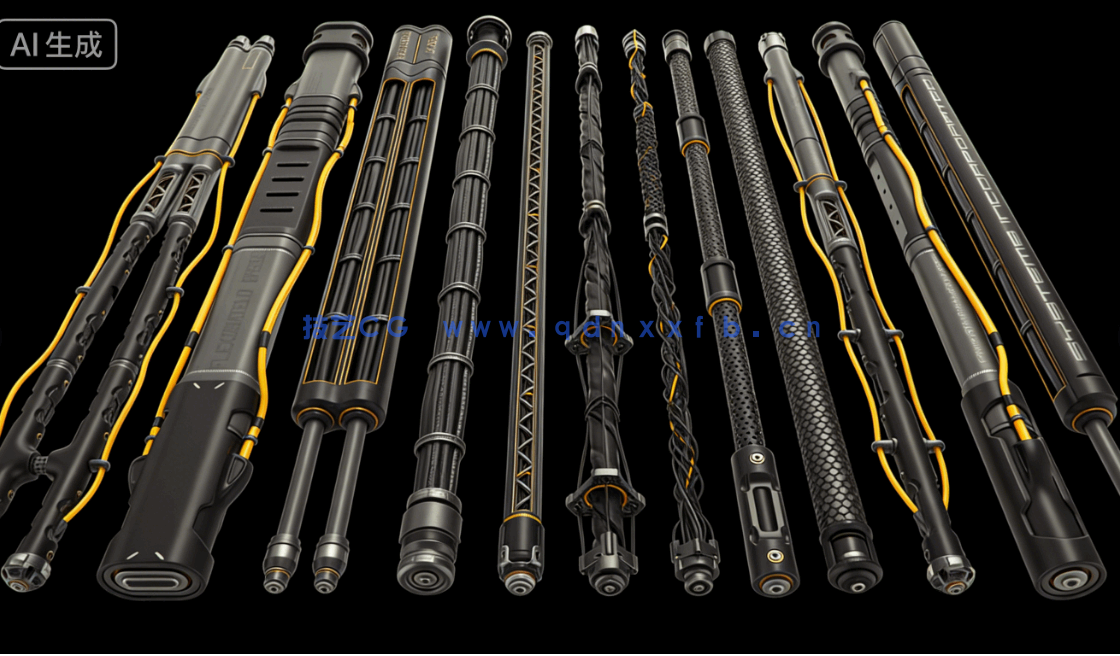 [武器道具] 12种电缆与线路复杂科技机械结构场景使用3D模型素材(图4)