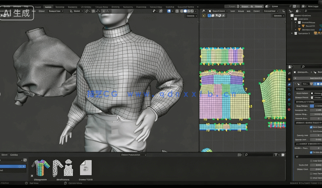 Retopo Planes服饰布料重拓扑Blender插件V1.6.1版(图2)