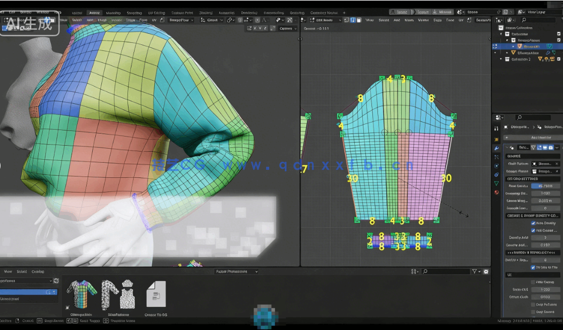Retopo Planes服饰布料重拓扑Blender插件V1.6.1版(图4)