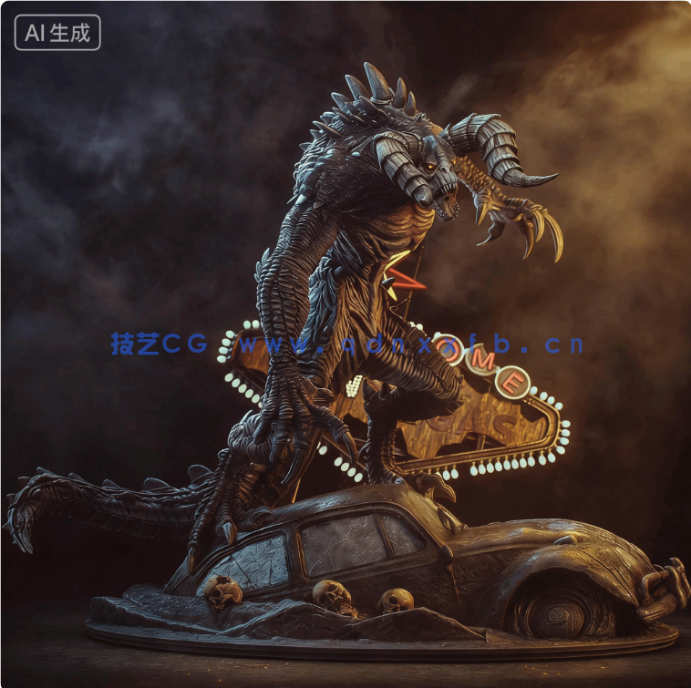 死亡爪Deathclaw《辐射》游戏角色雕刻手办3D打印模型(图7)