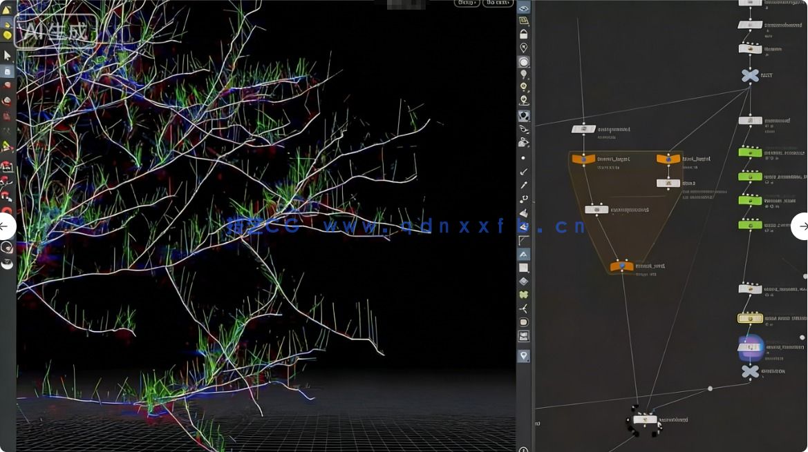 Houdini中KineFX和Labs Tree Tools插件创建程序化树(图5)