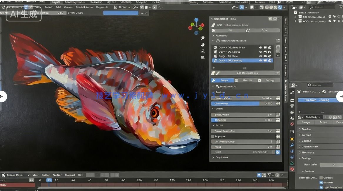 Brushstroke Tools 3D画笔描绘Blender插件V1.2.1版(图2)